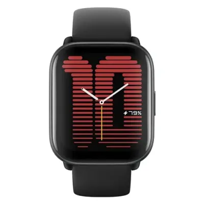 Amazfit Active – montre connectée avec coach sportif AI – GPS – appels – stockage de musique – Autonomie 14 jours – écran 1,75″ – Noir