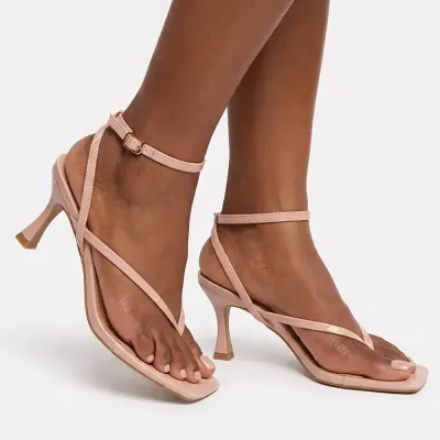Sandales à Talons Annet V Marron – Brides Élégantes et Effet Verni
